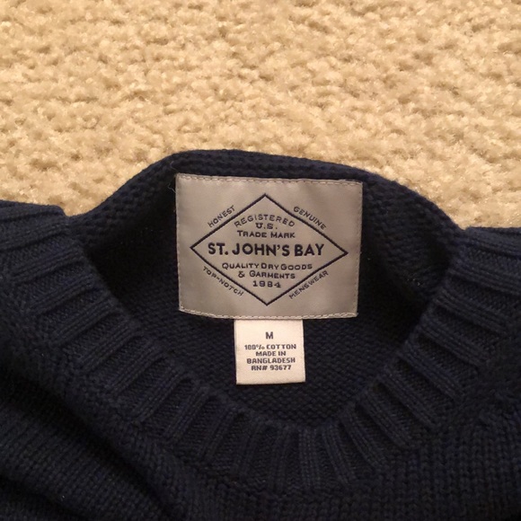 Navy Blue St. John’s Bay Crewneck Sweater - Picture 2 of 6